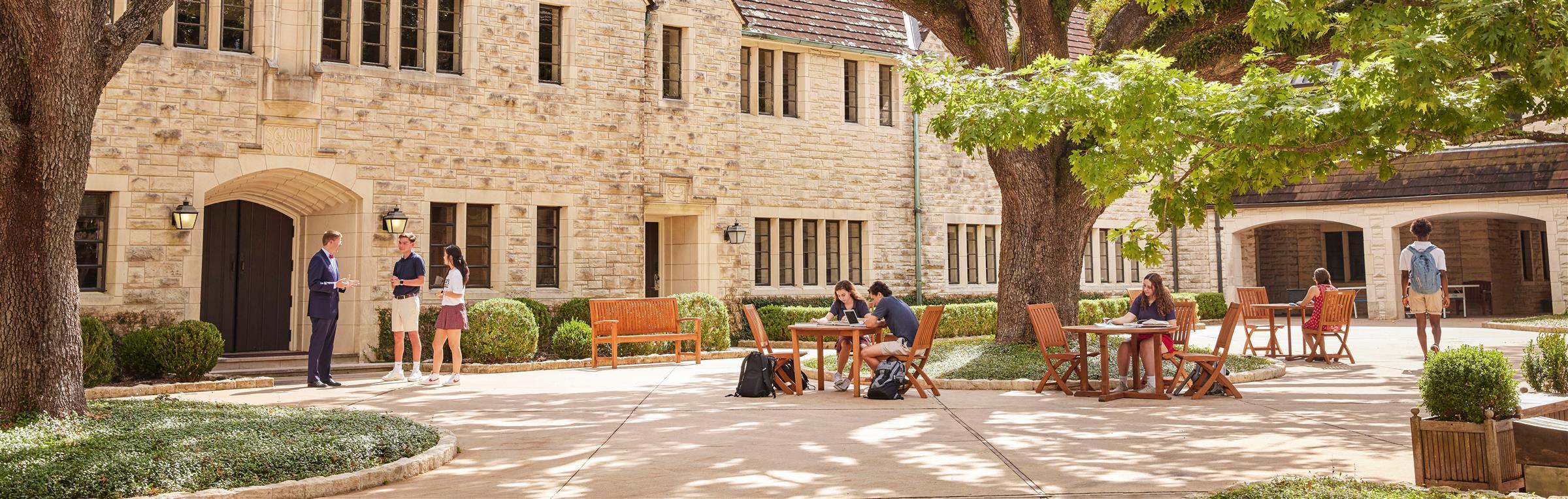 Students on a school campus